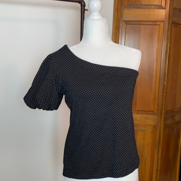 Maeve Polka Dot One Shoulder Top Size S - Picture 2 of 8